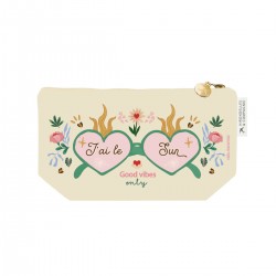 Small cotton pouch (24x13 cm) - Le Soleil (sun)