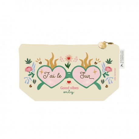 Small cotton pouch (24x13 cm) - Le Soleil (sun)