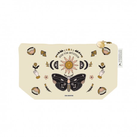 Trousse rectangulaire beige PM (24x13 cm) - Suis ton intuition