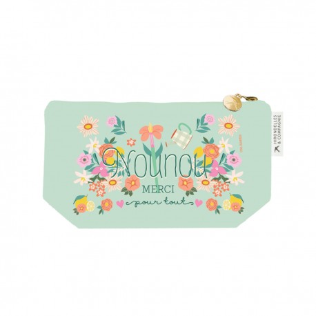 Trousse rectangulaire vert PM (24x13 cm) - Dolce vita (nounou)