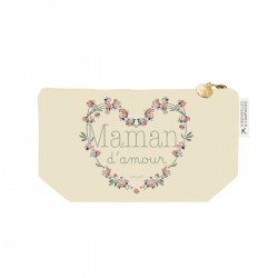 Trousse rectangulaire bei PM (24x13 cm) - Ecole de vie(Maman d'amour)