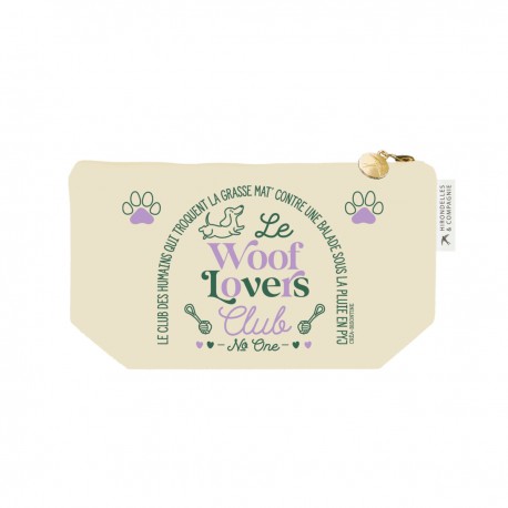 Trousse rectangulaire beige PM (24x13 cm) - Club N°One (woof lovers)
