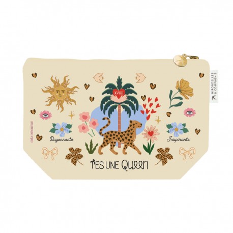 Large pouch in velvet (28x18 cm) - Le Soleil