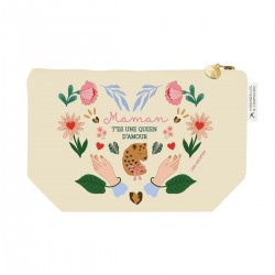 Large pouch in velvet (28x18 cm) - Le Soleil (maman)