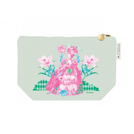 Trousse cosmétique en velours GM (28x18 cm) -Jardin des secrets (pop)