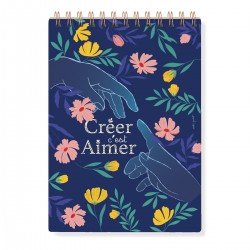 Carnet à dessin A5 à spirale (50 feuilles) - A fleur de peau (créer)