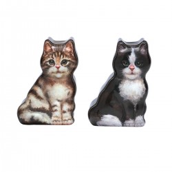 Set de 2 boîtes métal en forme de chat (2 assorties) - Jo Stockdale