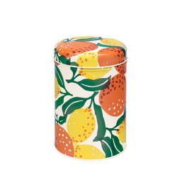 Boîte ronde haute en métal - Oranges & Lemons