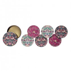 Set de 6 dessous de verre, boîte métal - William Morris (Hyacinth)