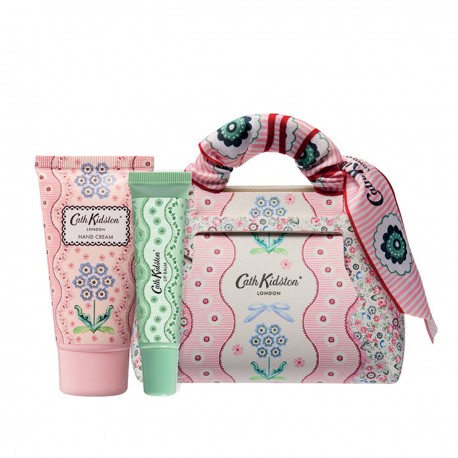 Mini bag, hand cream & lip balm - Cath Kidston (Woven flowers)