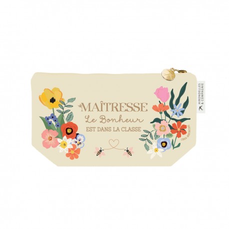 Trousse rectangulaire PM (24x13 cm)-Le bonheur est partout (maîtresse