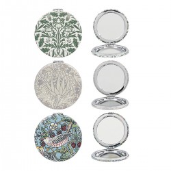 Présentoir de 12 miroirs compacts (3 motifs W. Morris Strawberry T.)