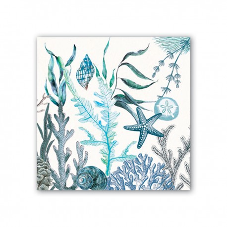 Pochette de 20 serviettes carrées - Ocean Tide