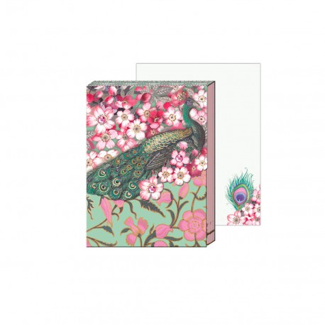 Pocket carnet de notes 'Cherry blossom peacock'