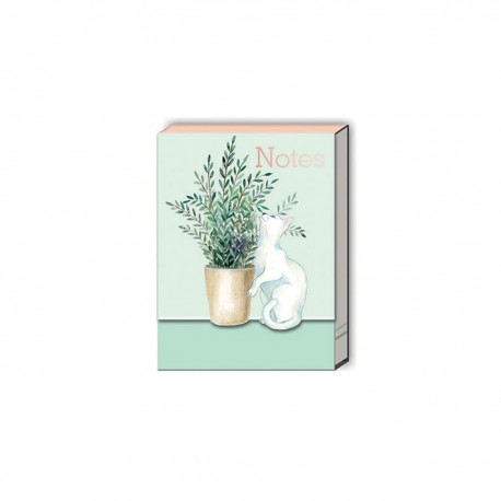 Pocket notepad - Houseplant White Cat
