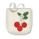 Embroidered fabric tote - Fruit & fleur (Cherries)