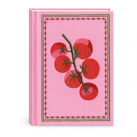 Fabric embroidered journal - Mediterranea (Tomatoes)