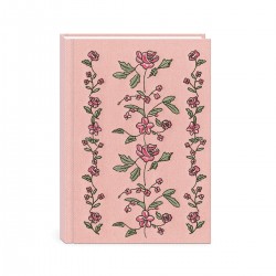 Carnet de notes couverture en tissu & brodée - Regalia (Pink)
