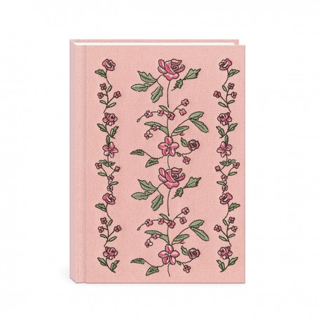 Fabric embroidered journal - Regalia (Pink)