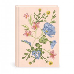 Carnet de notes A5 couverture en tissu & brodée - Ephemeral Garden