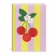Fabric embroidered journal - Fruit & Fleur (Cherries)