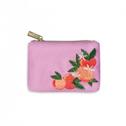Embroidered coin pouch - Fruit & Fleur (Oranges)