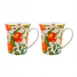 Coffret 2 mugs en porcelaine - Oranges & Lemons
