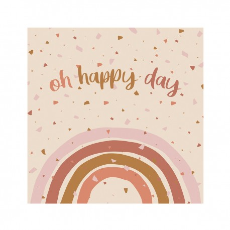 20 Serviettes 100% Bambou 33x33 cm Oh Happy Day - Chic Mic