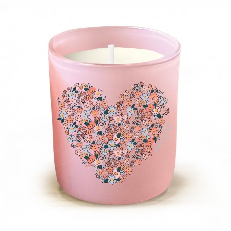 Bougie parfumée 220gr en verre rose- Liberty Brush