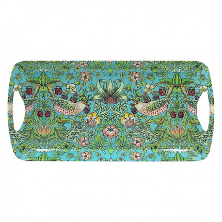 Plateau long rectangulaire en mélamine - Strawberry Thief Blue
