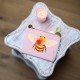 Porte-monnaie en coton rose (13x9,5 cm) - Nature vivante (abeille)