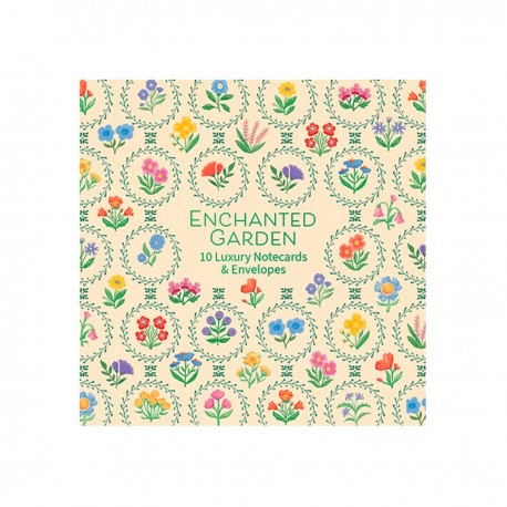 Coffret 10 cartes carrées et enveloppes - Enchanted Garden