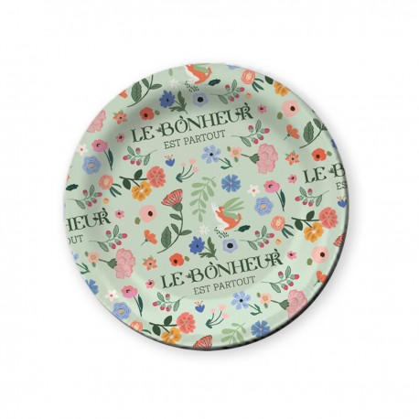 Vide poches kraft (dia. 12,5 cm) - Le bonheur est partout