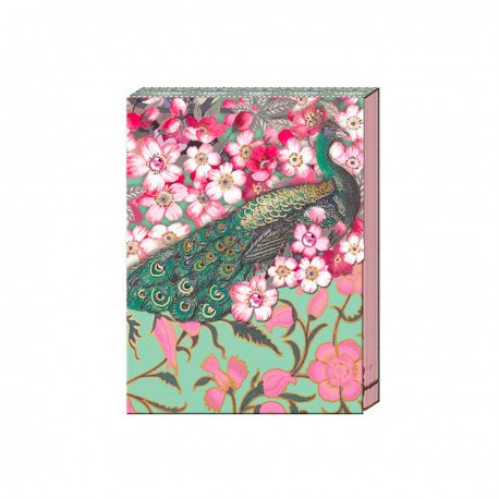 Pocket carnet de notes 'Cherry blossom peacock'