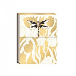 Pocket Carnet de notes avec broche - Golden Botanicals (white tulips)