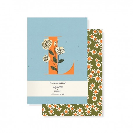 Set 2 Mini carnet de notes - Monogram Floral L