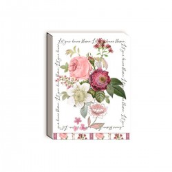 Pocket carnet de notes aimanté - Notable Floral (rose) 