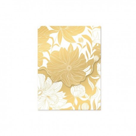 Pocket carnet de notes aimanté - Golden Botanicals (white dahlias)