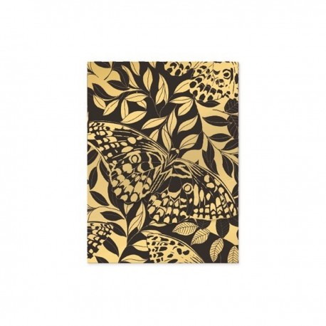 Pocket carnet de notes aimanté - Golden Botanicals (black butterfly)