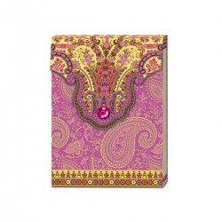 Pocket carnet de notes aimantée Paisley - Fuchsia°
