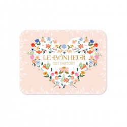 Boîte rectangulaire en métal - Le bonheur est partout