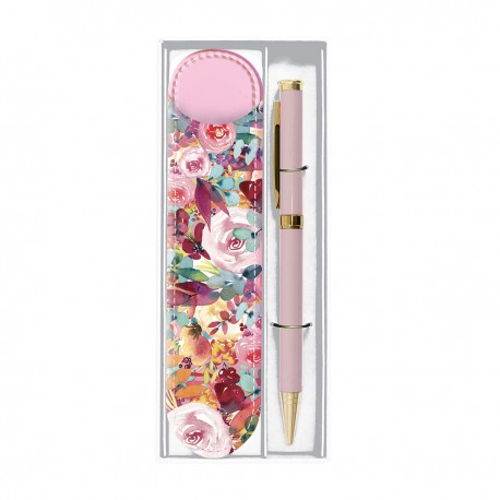 Box & Pen & PU - Floral rose