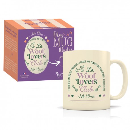 Mug céramique beige mat 350ml - Club N°One (woof lovers)