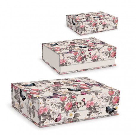Large rectangular box set 3 - Butterfly Garden