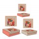 Set de 3 boîtes carrées gigognes GM - Floral Frame