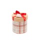 Set boîtes 3 carrées & 2 cylindriques avec ruban - Merry Gray Plaid