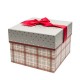 Set boîtes 3 carrées & 2 rectangulaires avec ruban - Merry Gray Plaid