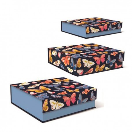 Square box set 3 - Gypsy Butterflies Navy