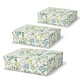 Set de 3 boîtes rectangulaires gigognes GM - Leaf Pattern
