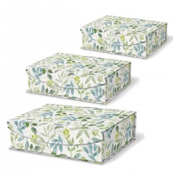 Large rectangular box set 3 - Leaf Pattern